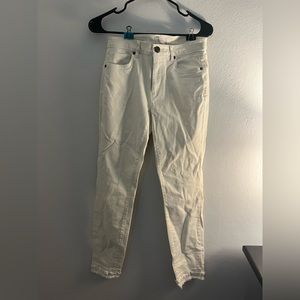 Loft white jeans with ankle texture size 0